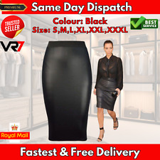 WOMENS BLACK WET LOOK MIDI