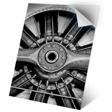 1 x Vinyl Sticker A2 - BW - Vintage Airplane Propeller Engine Plane #43712