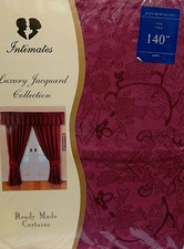 BARCELONA WINE BURGUNDY FLORAL EFFECT READY MADE DECORATIVE PELMET 355cm (140")