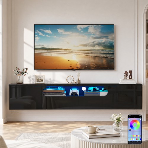160cm high gloss - led, floating