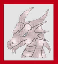 Blackwork dragon cross - dragon,