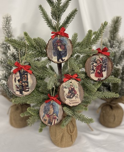 Handmade christmas wood slice - christmas,