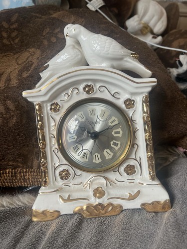 Vintage ceramic mantel - ceramic, clock