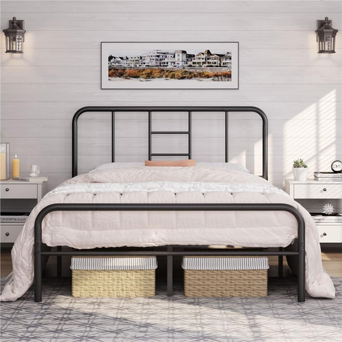 4ft6 double metal bed - metal,