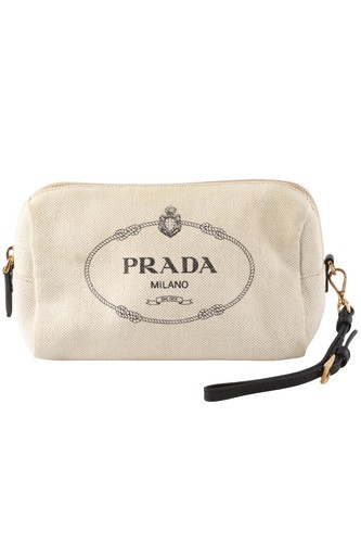 Prada beige canvas pouch - canvas,