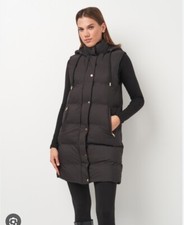 Zara Long Black Padded Gilet