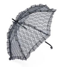 Black Lace Parasol Ladies Victorian Steampunk Gothic Umbrella Costume Accessory