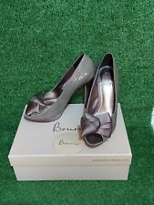 Ladies High Heel Party Shoes Bourne "Marcy" Smoke Grey Peep Toe 38 UK5 Boxed