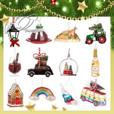 Sass & Belle Christmas Tree Bauble Traditional Glass Hanging Decoration Ornament