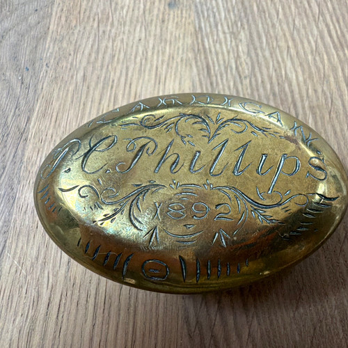 Brass engraved 1892 - engraved,