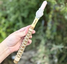 Angelic Hazel Wood Magic Wand With Rose Quartz Point and Petalite Crystal 29cm