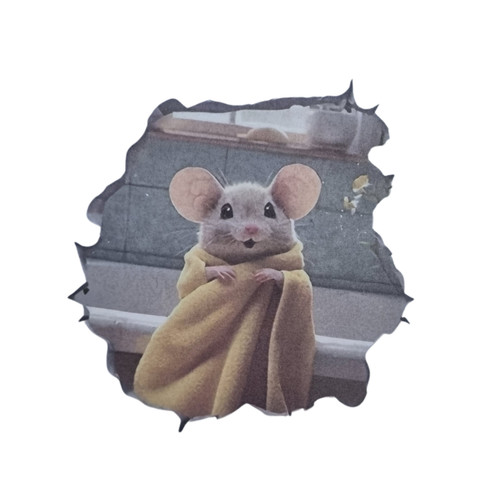 Mouse hole wall sticker - wall,