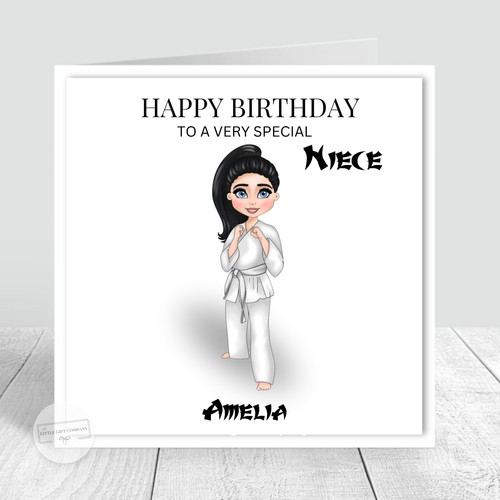 Girls karate birthday - karate, card