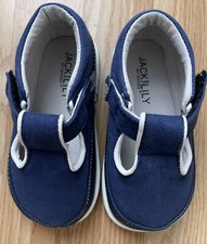 JACK &  LILY BLUE  BOY INFANT SHOE   Toddler 3/4 Years. In Very Good Condition.