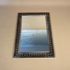 Moroccan Ceramic Wall Mirror Hand Painted Tile Frame Handmade Rectangular