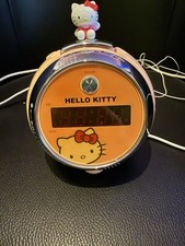 Vintage Hello Kitty Pink Alarm Clock AM FM Radio Projection LED Time Display