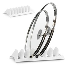 Pot & Pan Lid Holder Rack Kitchen Cupboard Organiser Stand for Plates & Boards
