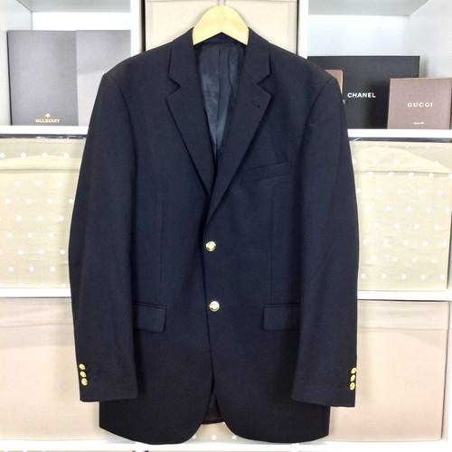 Mens navy wool blazer 40r - wool,