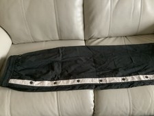 Ladies Next Olive Green Wide Leg Trousers With Cream Side Stripe Size L