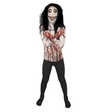 Kids Jeff the Killer Morphsuit + Wig Boys Girls Halloween Fancy Dress Costume