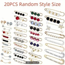 Pack of 20 Safety Pin Brooches Shawl Pins for Sweaters Dresses Gifts Women Style