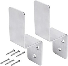 2x4 Door Barricade Brackets (2 pcs) Drop Open Bar Holder Steel Z Bracket for 2 