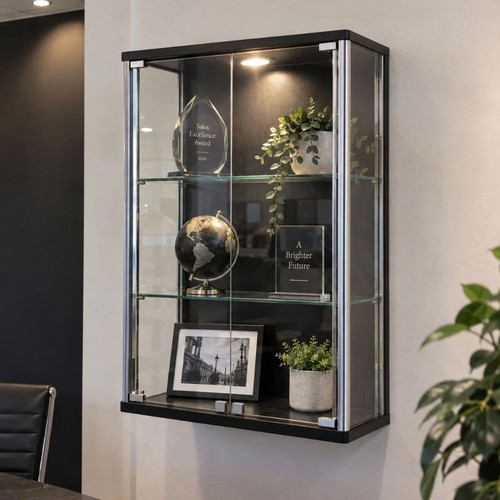 Black wall mounted glass - wall,