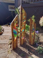 3 Large Stained Glass Garden