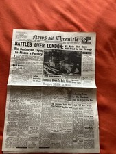 WW2 Battle Of Britain Over London Chronicle August 31 1940 REPRINT Newspaper 