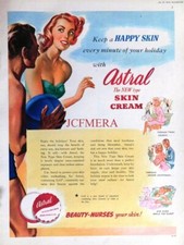 'ASTRAL' Skin Cream Cosmetics Advert - Original 1951 Print