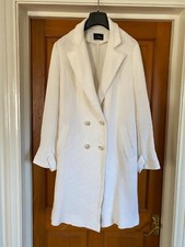 Dmitry Sholokhov White Cotton Summer Trench Coat Size M Project Runway Weaved