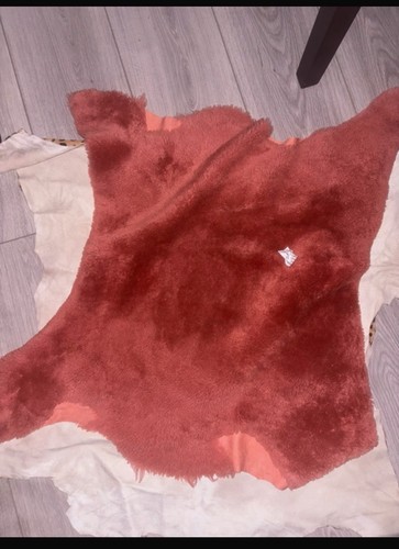 Orange sheepskin cured - sheepskin, made