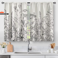 Flower Leaves Kitchen Curtains