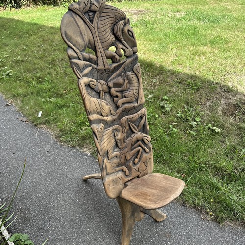 African woodenchair with hand - with,