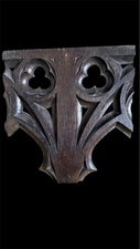 17th Century Oak Gothic Pierced Gothic Carved Quatrefoil Pierced Panel Fragment
