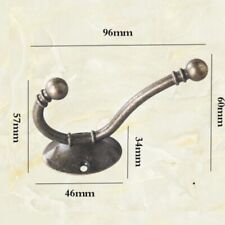 2pcs Metal Double Antique Brass Hat and Coat Hooks Door Robe Dress Ball End