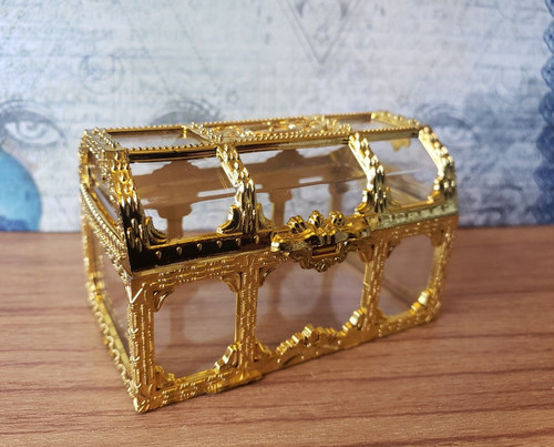 Ornate chest gold acrylic - ornate,