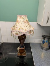 Vintage Turned Oak Table Lamp