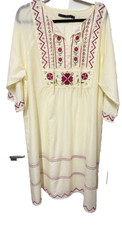 gudrun sjoden Cream embodied cotton nigh dress .`xl NEW 