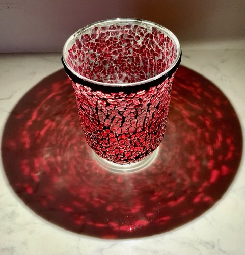 Red mosaic crackle glass - mosaic,