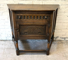 Antique Jacobean Style Oak Priory Credence Cupboard (Can Deliver)
