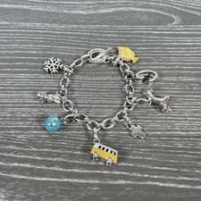 Links of London Silver Charm Bracelet | Hallmarked | Rare | Lemon Sole / Globe