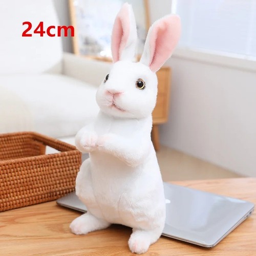 Cute realistic rabbit plush - rabbit,