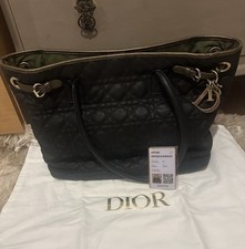 Christian Dior Panarea Tote Bag – Black Cannage Quilted Canvas – Authentic