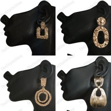 CLIP ON drop EARRINGS gold