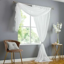 Double Display Voile Net Curtain Valance Ready Made Slot Top Single Panel 8 cols