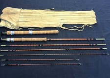Rare Fosters of Ashbourne Combination fly fishing rod 7ft to 8ft 6” split cane