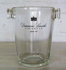 Vintage French Ice Bucket Heavy Glass Wine Cooler Domaine Laroche Chablis