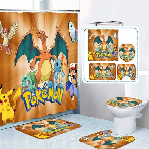 Pcs pokémon shower curtain - pcs,