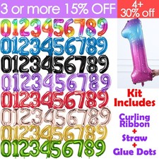 Number Balloons Helium Giant Foil Large Air 32" 40" Birthday Age Party 0-9